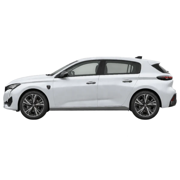 シルバーの2025 Peugeot E-308（側面（左向き）ビュー）