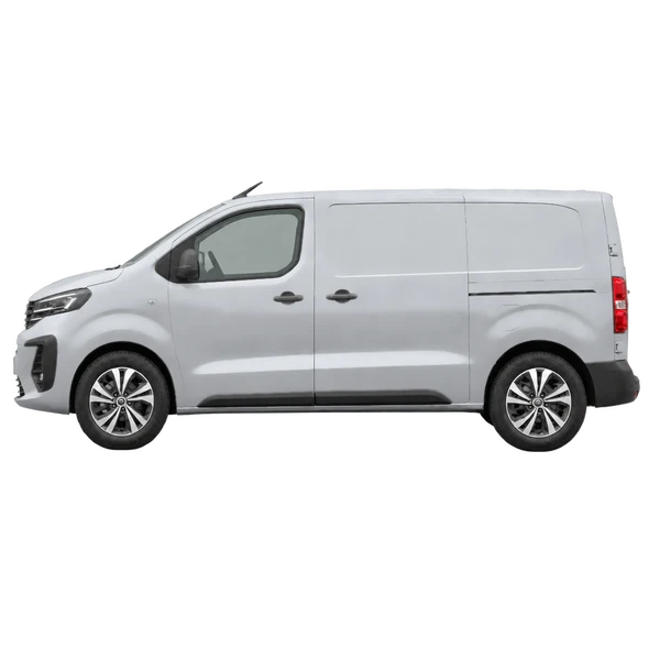 2025 Peugeot E-Expert in Silber, Ansicht: Seite (nach links gerichtet)