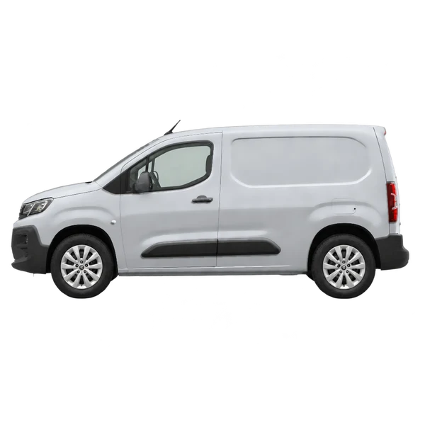2025 Peugeot E-Partner in Silber, Ansicht: Seite (nach links gerichtet)