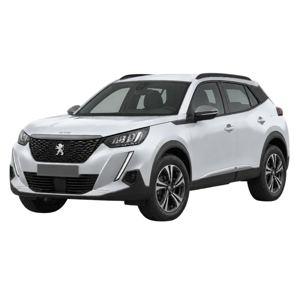 2021 Peugeot N 2008 in Silber, Ansicht: Dreiviertelansicht vorne (nach links gerichtet)