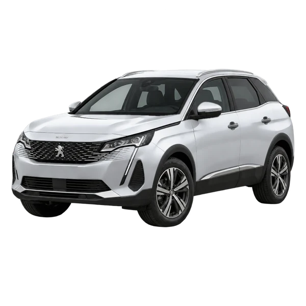 Peugeot N 3008 2021 en plateado, vista frontal tres cuartos (hacia la izquierda)