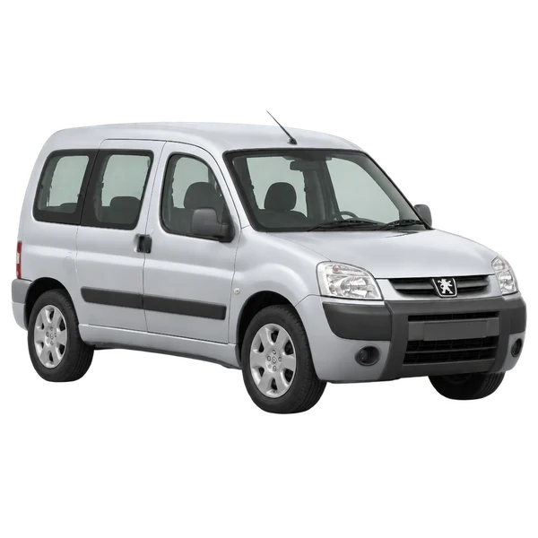 Peugeot Partner 2004 prata, vista três quartos dianteiro (voltado para a direita)