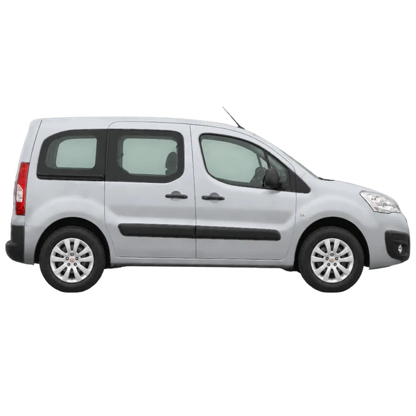 Peugeot Partner 2011 prata, vista lateral (voltada para a direita)