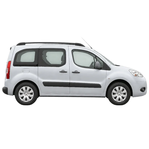 Peugeot Partner 2012 باللون فضي، منظر منظر جانبي (باتجاه اليمين)