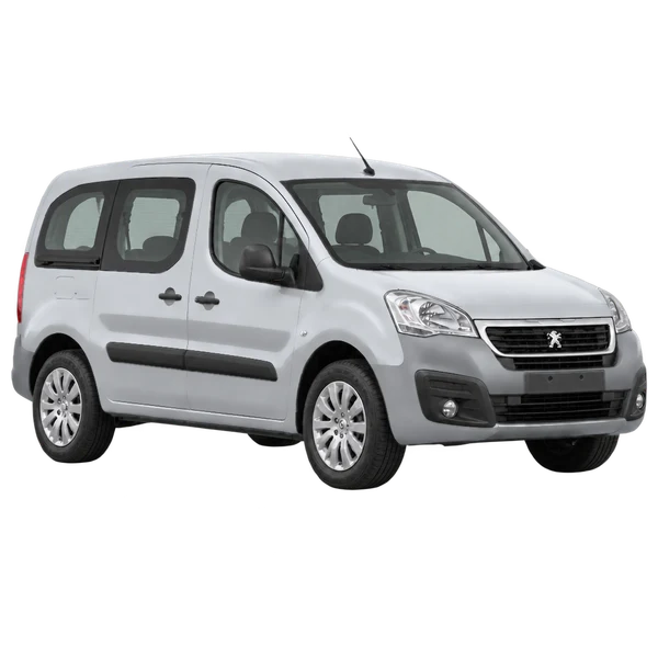 Peugeot Partner 2018 en plateado, vista tres cuartos frontal (mirando a la derecha)