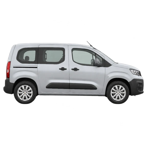 2019 Peugeot Partner in Silber, Ansicht: Seite (nach rechts gewandt)