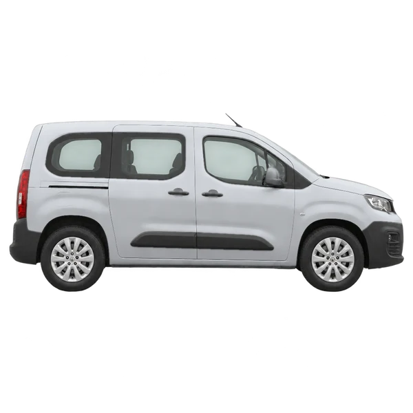 Peugeot Partner 2020 en plateado, vista lateral (hacia la derecha)
