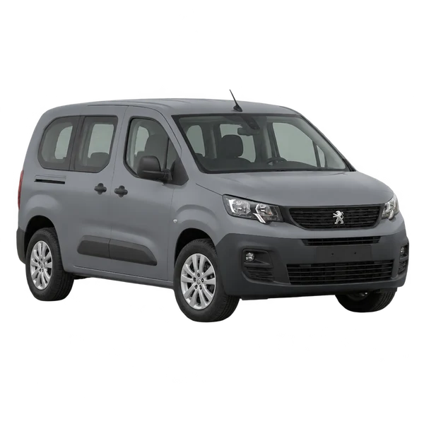 Peugeot Partner 2022 en gris, vista frontal tres cuartos (hacia la izquierda)