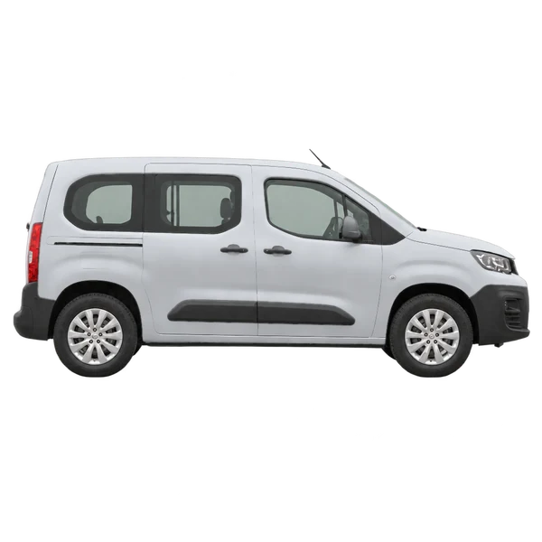 Peugeot Partner 2023 argent, vue profil (tourné vers la droite)