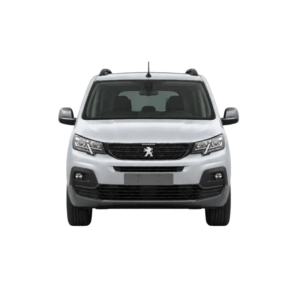 Peugeot Partner 2025 باللون فضي، منظر أمامي