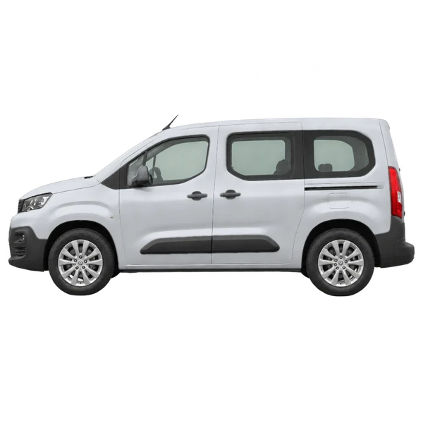 Peugeot Partner 2026 prata, vista lateral (voltada para a esquerda)
