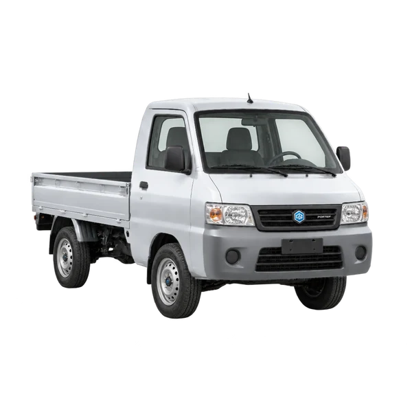 Piaggio Porter 2011 en plateado, vista tres cuartos frontal (mirando a la derecha)