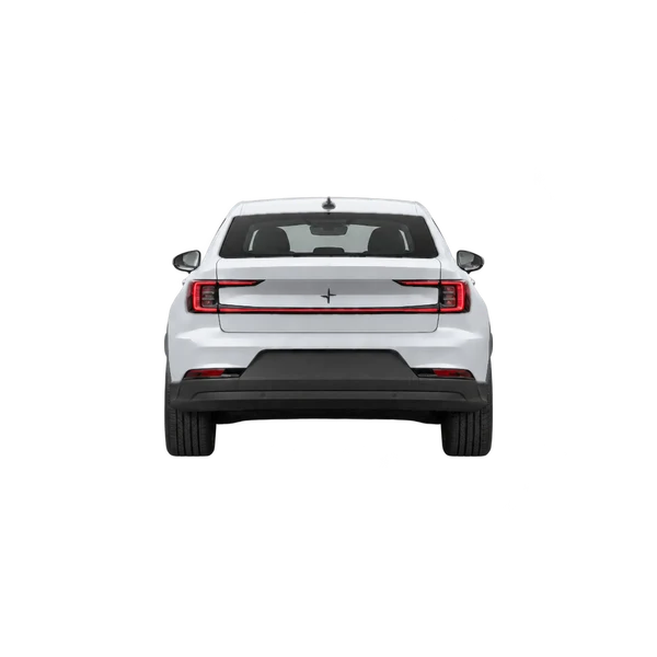 Polestar 2 2026 باللون فضي، منظر من الخلف