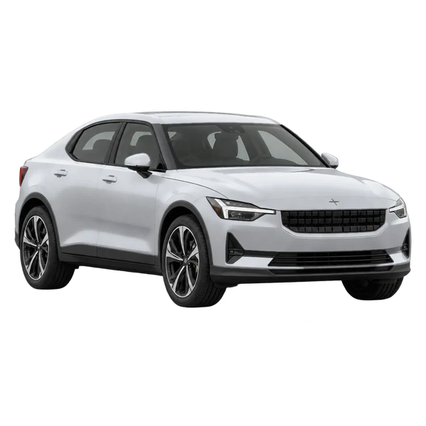 2021 Polestar Polestar 2 in Silber, Ansicht: Dreiviertelansicht vorne (nach links gerichtet)