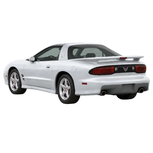 Pontiac Firebird 2000 prata, vista três quartos traseira (voltada para a esquerda)