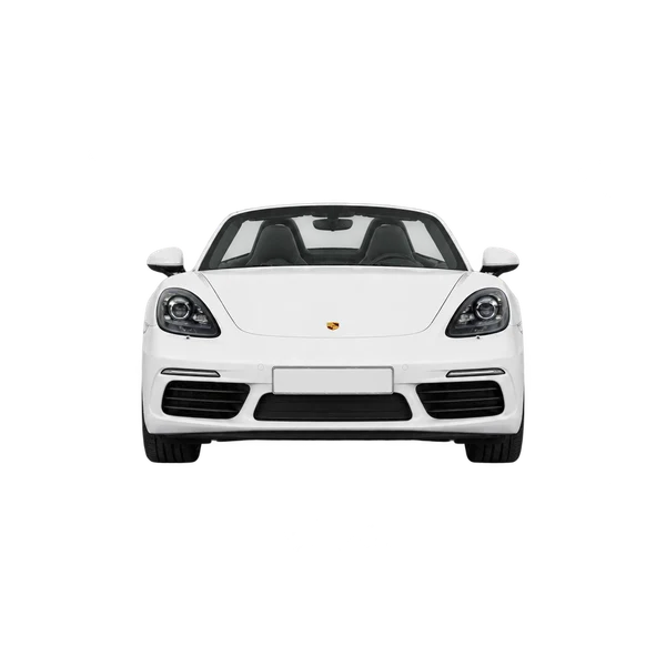 Porsche 718 Boxster 2016 باللون أبيض، منظر أمامي