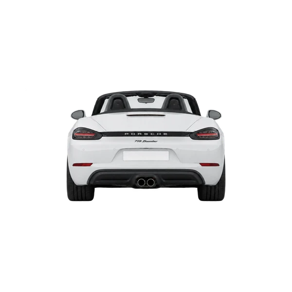 Porsche 718 Boxster 2016 باللون أبيض، منظر من الخلف