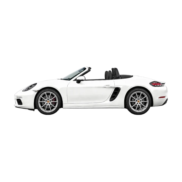 2019 Porsche 718 Boxster in weiß, Ansicht: Seite (nach links gerichtet)