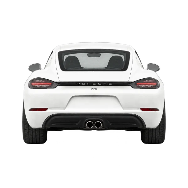 2021 Porsche 718 Cayman in weiß, Ansicht: Heck