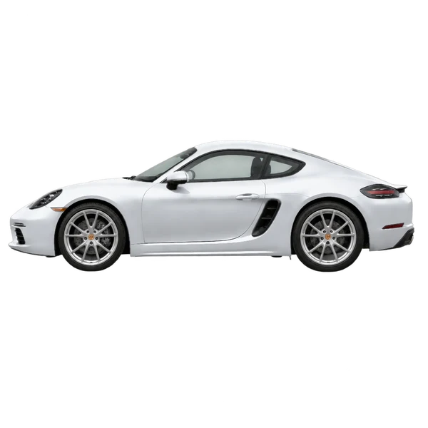 Porsche 718 2020 argent, vue côté (vers la gauche)