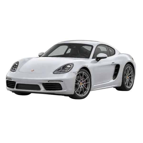 シルバーの2025 Porsche 718（フロントスリークォーター(左向き)ビュー）