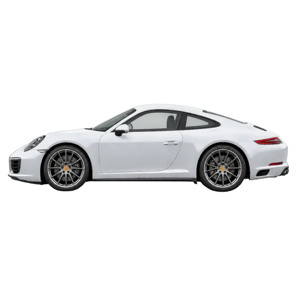 2019 Porsche 911 Carrera 4S in Silber, Ansicht: Seite (nach links gerichtet)