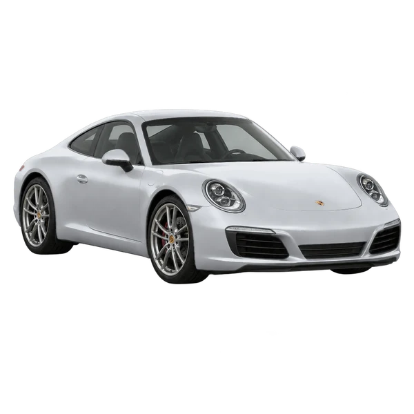 2016 Porsche 911 Carrera in Silber, Ansicht: Dreiviertelansicht vorne (nach links gerichtet)