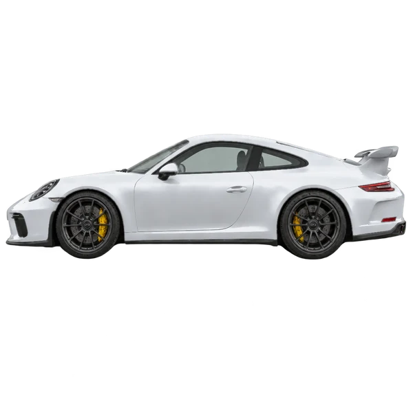 silver 2018 Porsche 911 GT3 side (facing left) view