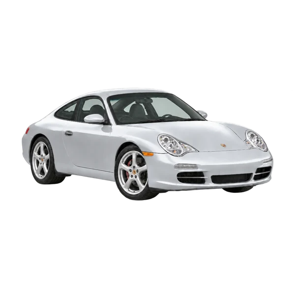 シルバーの2000 Porsche 911(フロントスリークォーター(右向き)ビュー)