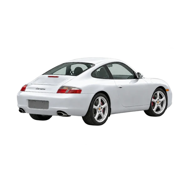 silver 2000 Porsche 911 rear three-quarter (facing right) view