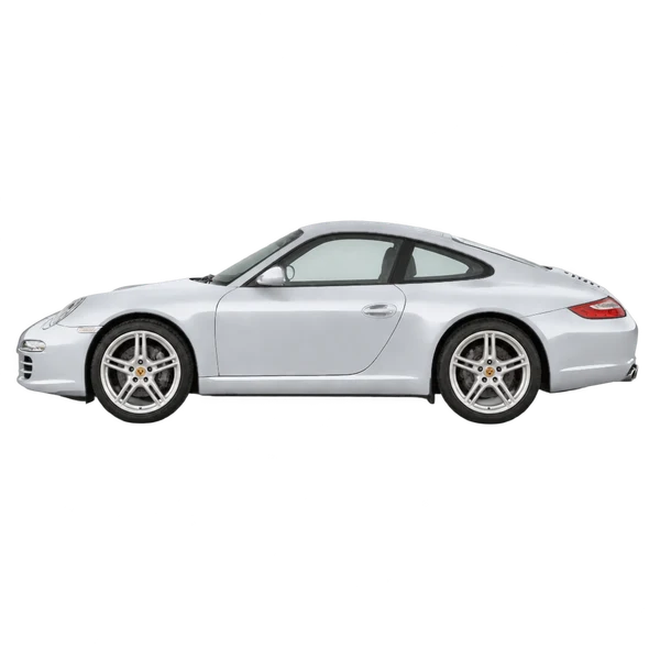 Porsche 911 2008 prata, vista lateral (voltada para a esquerda)