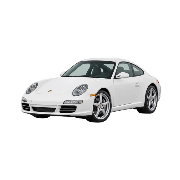 white 2008 Porsche 911 front three-quarter (facing left) view