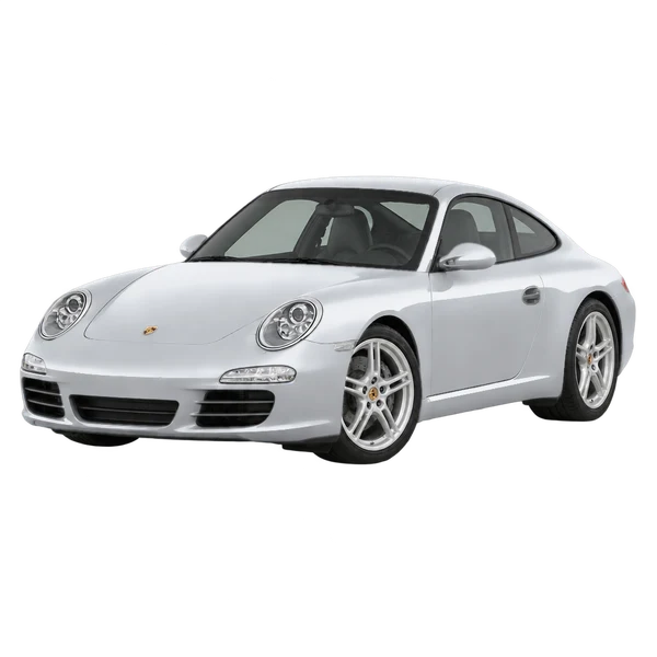 2009 Porsche 911 in Silber, Ansicht: Dreiviertelansicht vorne (nach links gerichtet)