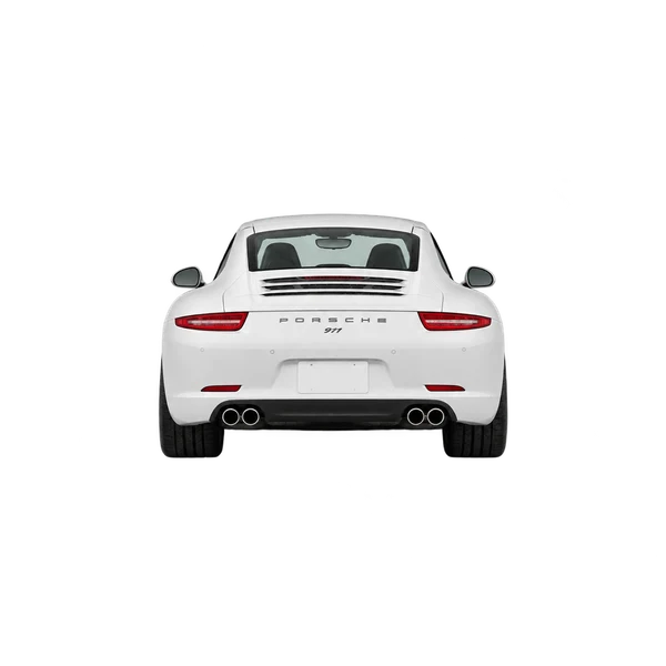Porsche 911 2016 branco, vista traseira