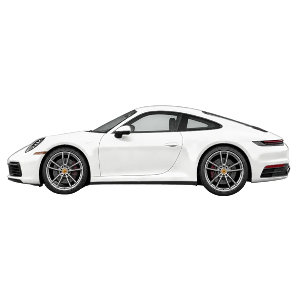 white 2020 Porsche 911 side (facing left) view