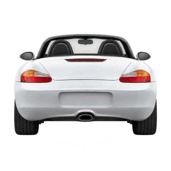 Porsche Boxster 2003 en plateado, vista trasera