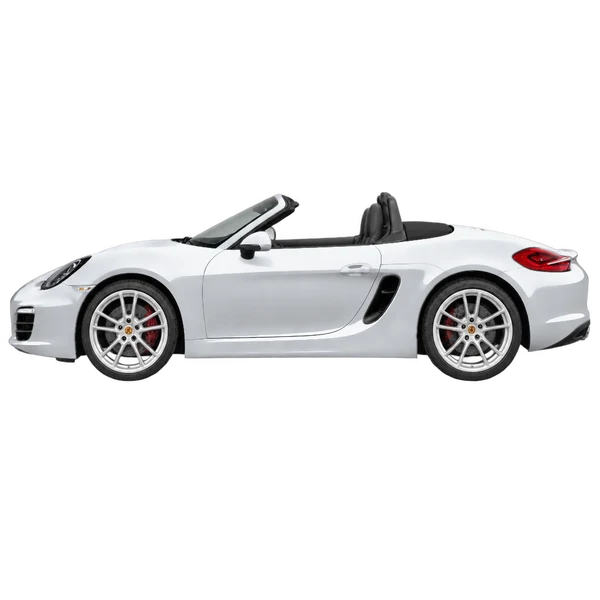 Porsche Boxster 2014 prata, vista lateral (voltada para a esquerda)