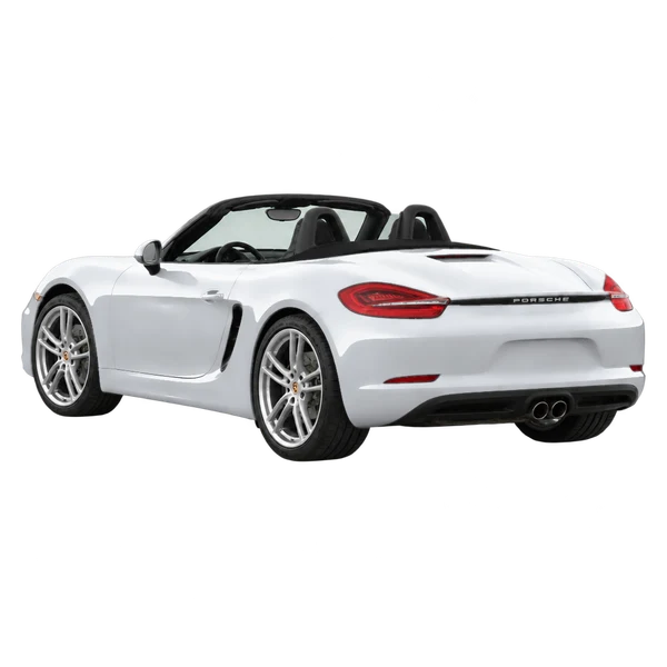 silver 2016 Porsche Boxster rear three-quarter (facing left) view