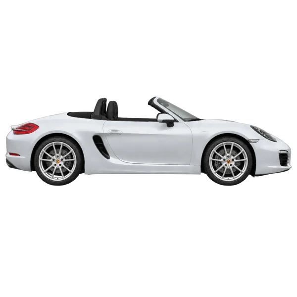 silver 2016 Porsche Boxster side (facing right) view