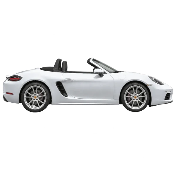silver 2017 Porsche Boxster side (facing right) view