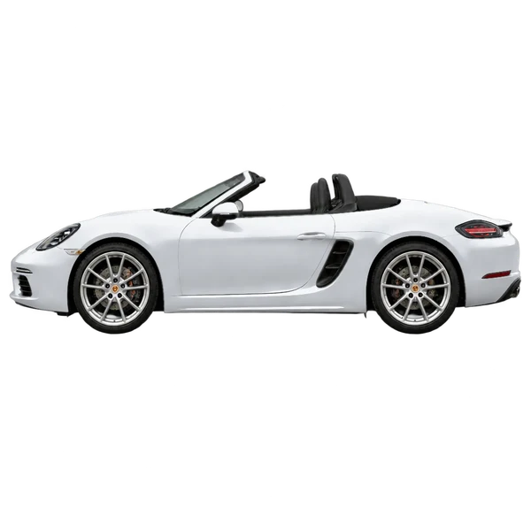 Porsche Boxster 2018 prata, vista lateral (voltada para a esquerda)
