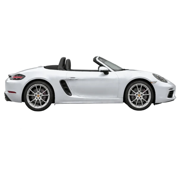 silver 2024 Porsche Boxster side (facing right) view