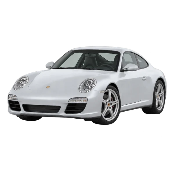 シルバーの2010 Porsche Carrera(フロントスリークォーター(左向き)ビュー)