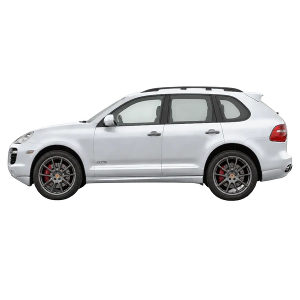 Porsche Cayenne GTS 2008 باللون فضي، منظر جانبي (متجه إلى اليسار)