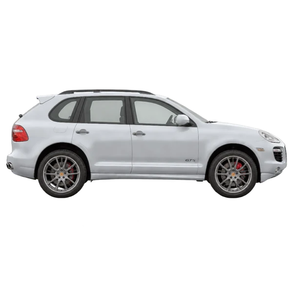Porsche Cayenne GTS 2008 باللون فضي، منظر منظر جانبي (باتجاه اليمين)