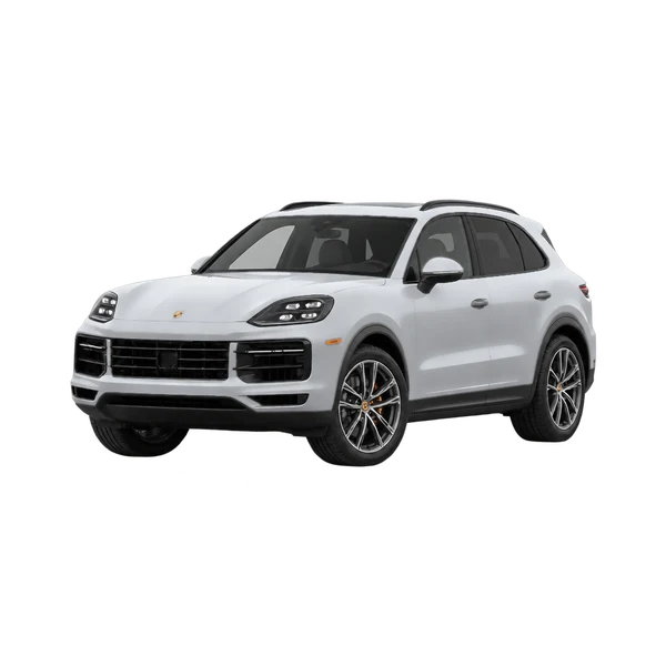 silver 2026 Porsche Cayenne S front three-quarter (facing left) view