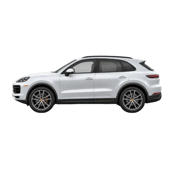 silver 2026 Porsche Cayenne S side (facing left) view