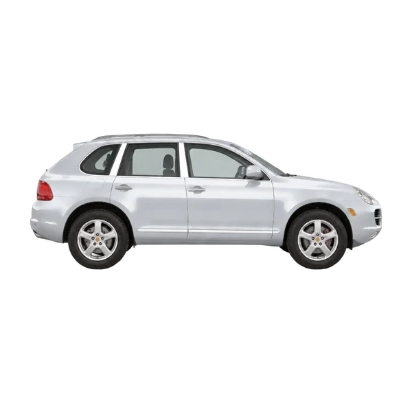 Porsche Cayenne 2003 argent, vue profil (tourné vers la droite)