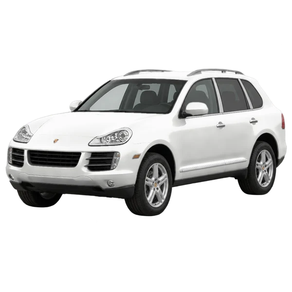 Porsche Cayenne 2009 blanc, vue trois-quarts avant (orienté vers la gauche)