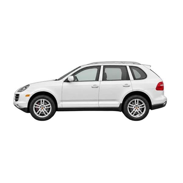 Porsche Cayenne 2009 blanc, vue côté (vers la gauche)